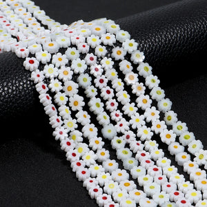 8mm Lampwork Beads Daisy Flower Shaped For DIY Jewelry
