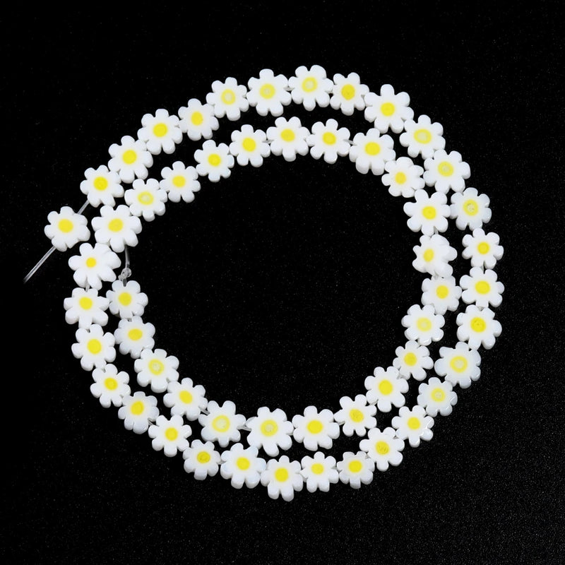 8mm Lampwork Beads Daisy Flower Shaped For DIY Jewelry