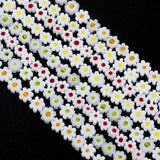8mm Lampwork Beads Daisy Flower Shaped For DIY Jewelry