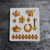 Vintage Frame Dragonfly Crown Key Silicone Mold DIY Jewelry Resin Mold
