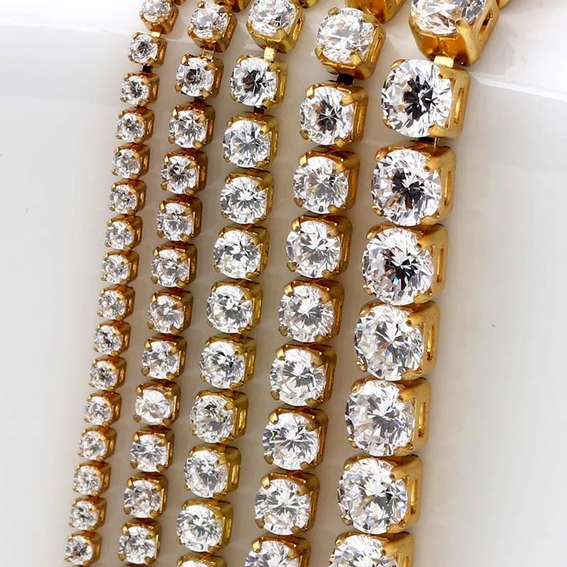 1Yardds Zircon Claw Rhinestone Cup Sew Diamond Glue-On Close Chains
