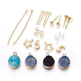 DIY Earring Making Kit with Druzy Resin Pendants and Charms