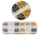Mixed Brass Crimp Beads Spacer for DIY Jewelry Making 6641pcs