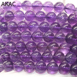 Natural Amethyst Quartz Bracelet 10-10.5mm Beads