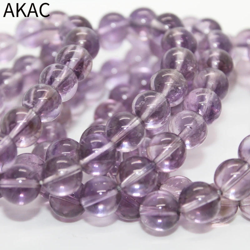 Natural Amethyst Quartz Bracelet 10-10.5mm 18 Beads