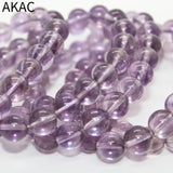Natural Amethyst Quartz Bracelet 10-10.5mm 18 Beads