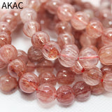 Red Rutile Quartz Bracelet 100% Natural 9-9.8mm 20 Beads