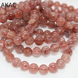 Red Rutile Quartz Bracelet 100% Natural 9-9.8mm 20 Beads