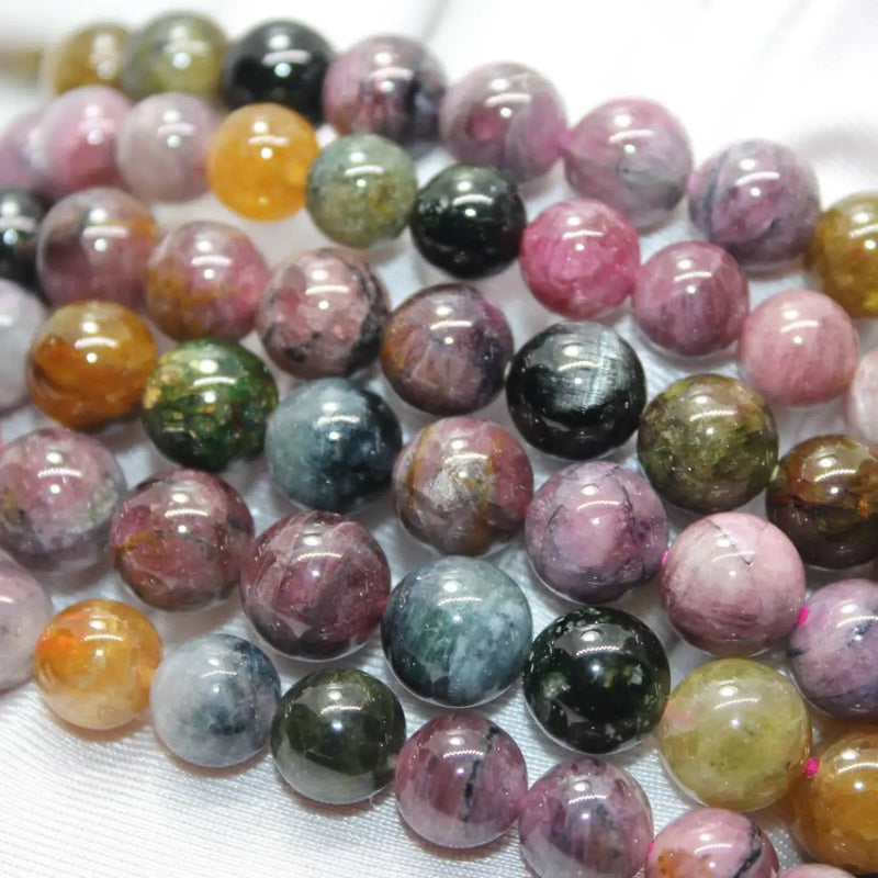 A++ Colorful Tourmaline Bead Bracelet 8.5-9mm