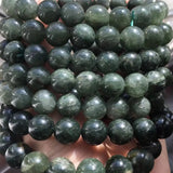 Natural Green Rutile Bracelet Beads 10-11mm