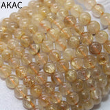 A+ Natural Golden Rutile Quartz Bracelet Beads 7-7.8mm Approx 24-23 Beads