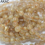 A+ Natural Golden Rutile Quartz Bracelet Beads 7-7.8mm Approx 24-23 Beads