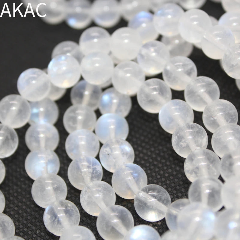 8-8.5mm A++ Natural Rainbow Moonstone Bracelet Beads