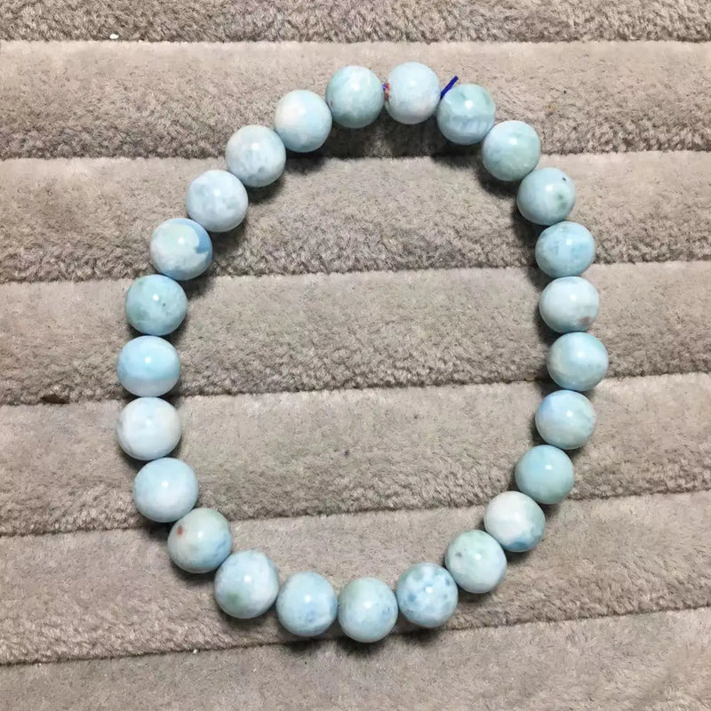 Natural Dominican Larimar Bracelet Beads 7-7.8mm 25-26 Beads