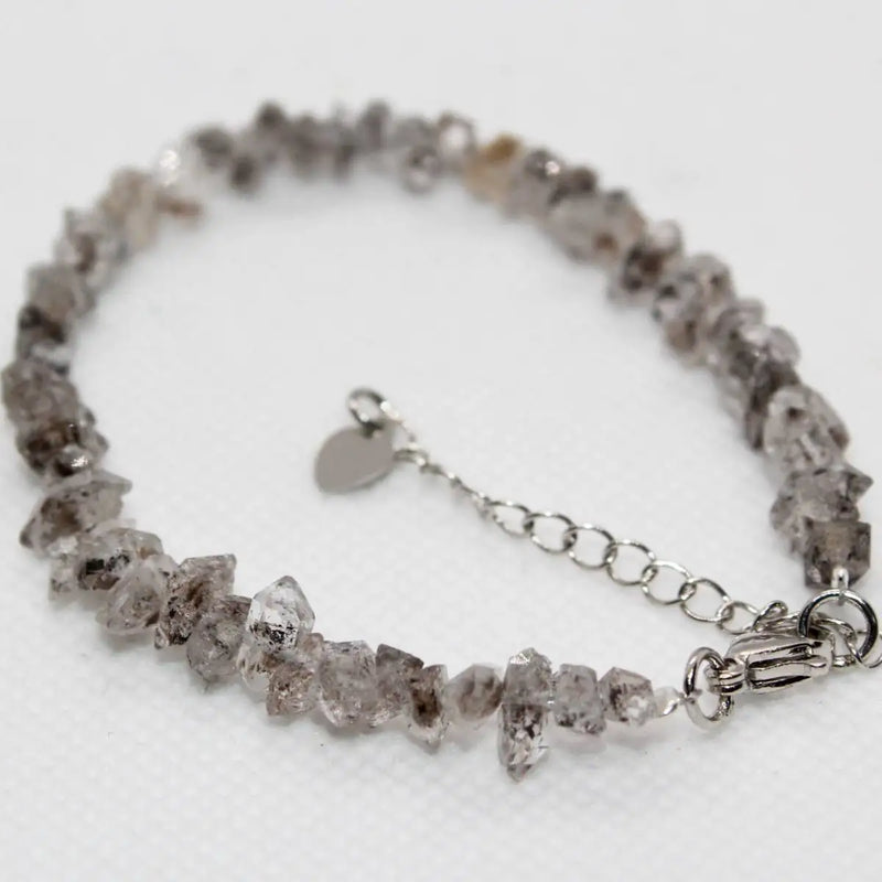 Herkimer Diamond Chain Bracelet Natural Beads 16cm Randomly Sent