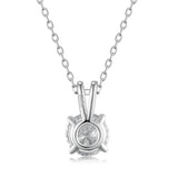 6.5mm Round Moissanite Necklace 18K Plated 925 Silver Test Passed