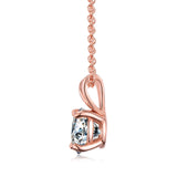 6.5mm Round Moissanite Necklace 18K Plated 925 Silver Test Passed