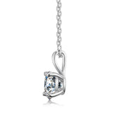 6.5mm Round Moissanite Necklace 18K Plated 925 Silver Test Passed