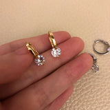1ct D Moissanite Solitaire Earrings Sterling Silver Hoop Earrings