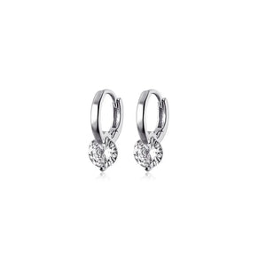 1ct D Moissanite Solitaire Earrings Sterling Silver Hoop Earrings