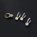 1ct D Moissanite Solitaire Earrings Sterling Silver Hoop Earrings