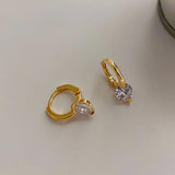 1ct D Moissanite Solitaire Earrings Sterling Silver Hoop Earrings