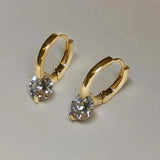 1ct D Moissanite Solitaire Earrings Sterling Silver Hoop Earrings