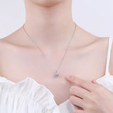 1ct Kramosanite Snowflake Dolphin Necklace D ideal cut Diamond Pendant