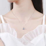 1ct Snowflake Dolphin Necklace D Diamond Pendant 100% S925 Silver