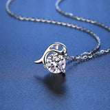 1ct Kramosanite Snowflake Dolphin Necklace D ideal cut Diamond Pendant