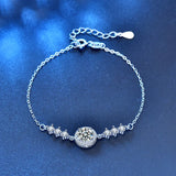 1ct Moissanite Charm Bracelet 925 Silver Lab Diamond Bangle