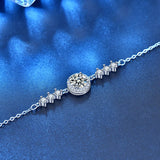 1ct Moissanite Charm Bracelet 925 Silver Lab Diamond Bangle