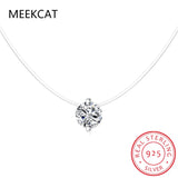 1ct Moissanite Diamond Necklace - Sterling Silver Clavicle Chain