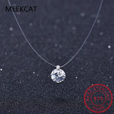 1ct Moissanite Diamond Necklace - Sterling Silver Clavicle Chain