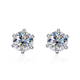 1ct Moissanite Earrings in S925 Sterling Silver 18k Stud Piercing