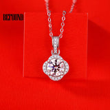 1ct Moissanite Necklace 925 Silver Diamond Flower Pendant