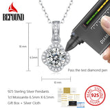 1ct Moissanite Necklace 925 Silver Diamond Flower Pendant