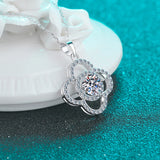 Momulberry Stone Clover Necklace 925 Sterling Silver Sparkly Diamond Jewelry