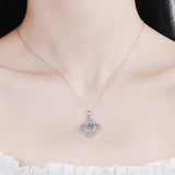 Momulberry Stone Clover Necklace 925 Sterling Silver Sparkly Diamond Jewelry