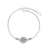 1ct Sunflower Moissanite Bracelet 925 Sterling Silver Platinum Plated
