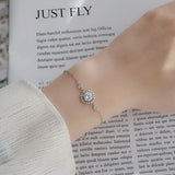 1ct Sunflower Moissanite Bracelet 925 Sterling Silver Platinum Plated