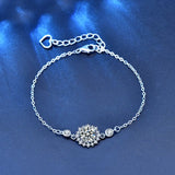 1ct Sunflower Moissanite Bracelet 925 Sterling Silver Platinum Plated