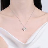 Gilded Mossanne Stone Women's Necklace D Ideal Cut Diamond Pendant