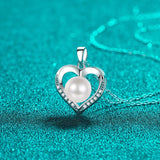 Gilded Mossanne Stone Women's Necklace D Ideal Cut Diamond Pendant