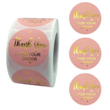 500pcs 1inch Foil Pink Thank You For Your Order Labels Stickers Paper