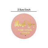 500pcs 1inch Foil Pink Thank You For Your Order Labels Stickers Paper