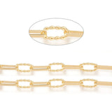 18K Gold Plated Paperclip Chains Long-Lasting Unwelded Real Cable Chains