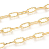 18K Gold Plated Paperclip Chains Long-Lasting Unwelded Real Cable Chains