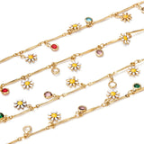 Colorful Daisy Charms Glass Charms Chain DIY Jewelry Making