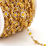 Daisy Stainless Steel Enamel Chain Sun Flowers Link Chains DIY Jewelry